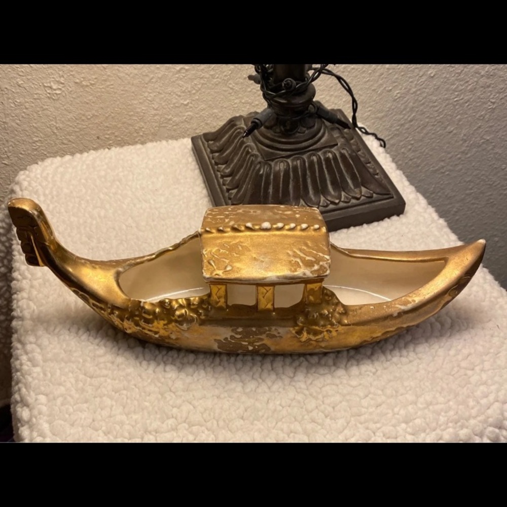 Vintage 1950s 24K Gold Gondola Venice Boat
